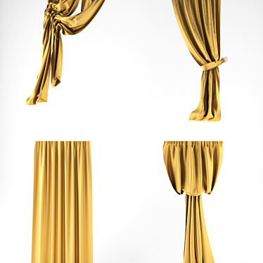 Stylish Curtain Assortment 3D model image 1 