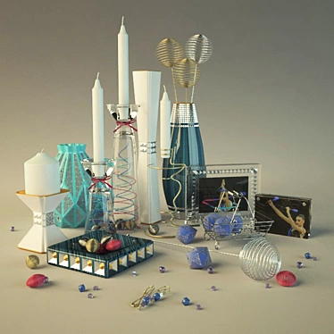 Elegant Home Décor Set 3D model image 1 