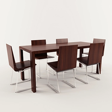 Title: Modern Minimalist Wooden Side Table 3D model image 1 