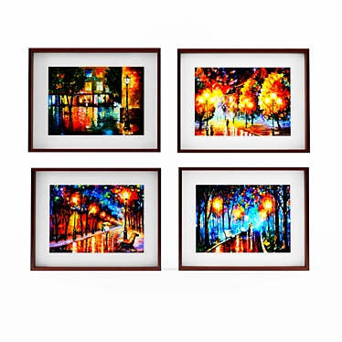 Wooden Framed Glass Posters 3D model image 1 