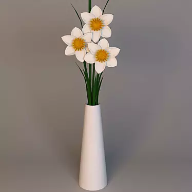 Spring Blooms in Vase 3D model image 1 