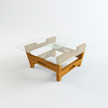 Stylish Textured Coffee Table 3D model image 1 