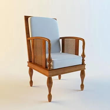 Elegant Lobby Wood Chair 3D model image 1 