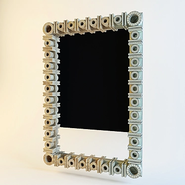 Sleek Mirror with Textured Materials 3D model image 1 