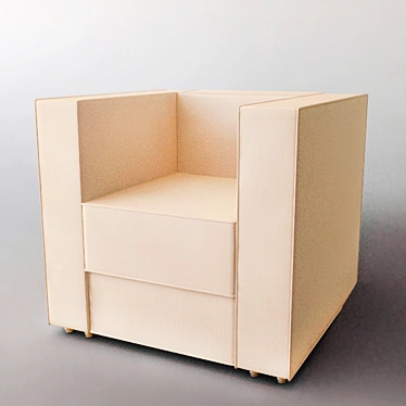 Cozy Legged Armchair 3D model image 1 