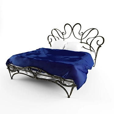 Elegant Iron Bed 3D model image 1 