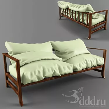 Elegant Sasamia Sofa 3D model image 1 