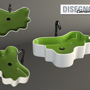 Mini Splash: Stylish Ceramic Sink 3D model image 1 