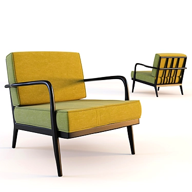 Modern Rail Back Lounge Chair 3D model image 1 