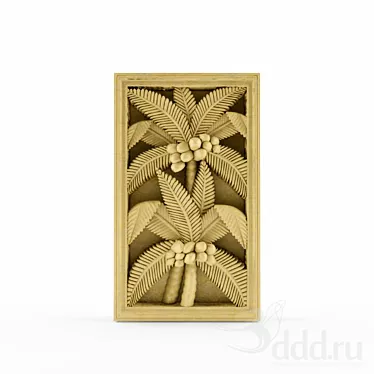 Exquisite Coconut Tree Relief 3D model image 1 