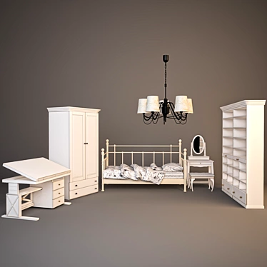 Cozy Kids' Furniture Set 3D model image 1 