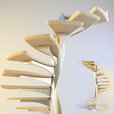 Title: Italian Oak Spiral Staircase 3D model image 1 