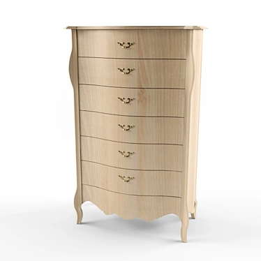 Giusti Portos Liberty Wooden Dresser with Metal Handles 3D model image 1 