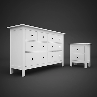 Modern Ikea Hemnes Chest of Drawers 3D model image 1 