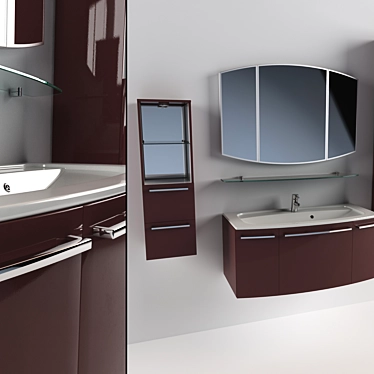 Elegant Sevilla 120 Bathroom Furniture 3D model image 1 