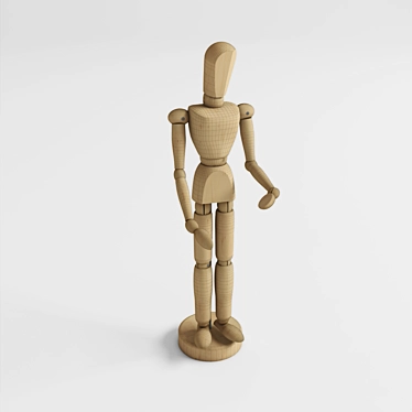 Poseable Articulated Man Doll 3D model image 1 