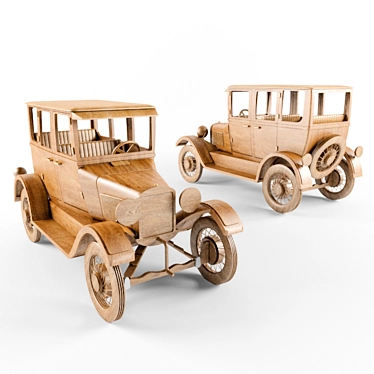 Wooden Classic Car Model 3D model image 1 