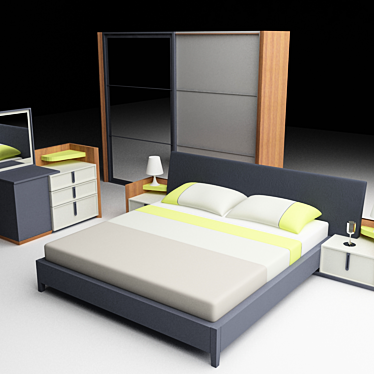 Elegant Dogtas Bedroom Flat 3D model image 1 