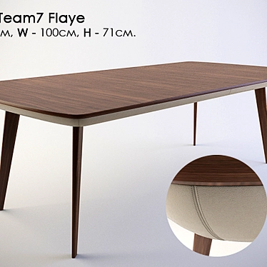 Elegant Flaye Table: L-2000mm, W-1000mm, H-710mm 3D model image 1 