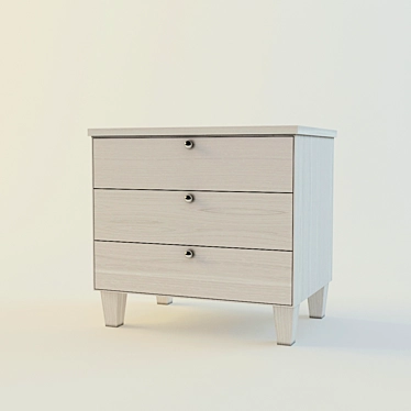 Sleek Nightstand: Minimalist Bedside Table 3D model image 1 