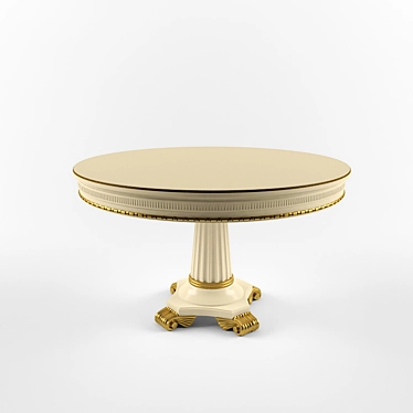 Italian Arca Round Table with Gold Foil Finish 3D model image 1 