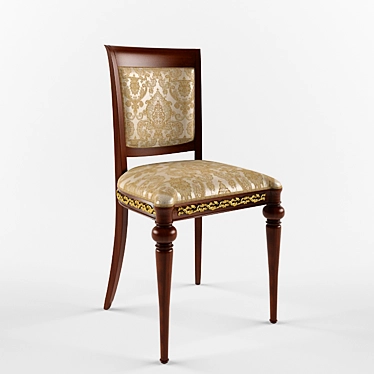 Sedia  Italian Designed Chair with Fabric and Gold Finish 3D model image 1 