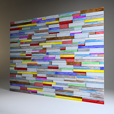 Rustic Wood Wall Panel 3D model image 1 