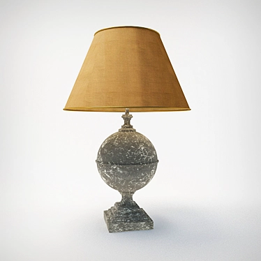 Elegant Stone Table Lamp 3D model image 1 