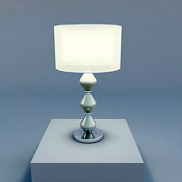 Elegant White Textile Ceramic Lamp 3D model image 1 