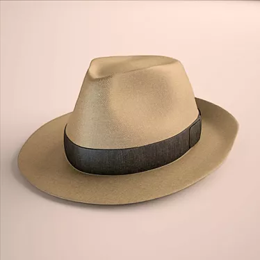 Classic Black Fedora Hat 3D model image 1 