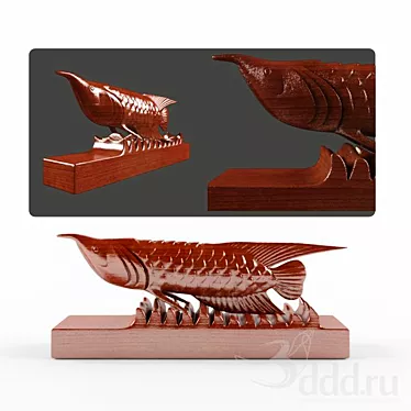 Exotic Arwana Fish: A Mesmerizing Aquatic Beauty 3D model image 1 