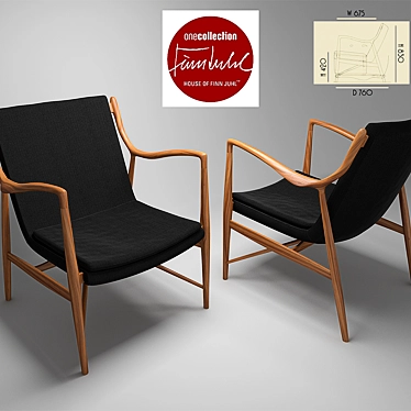 Finn Juhl Chair: Classic Design 3D model image 1 