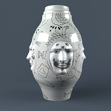 Vintage Love Vase 3D model image 1 