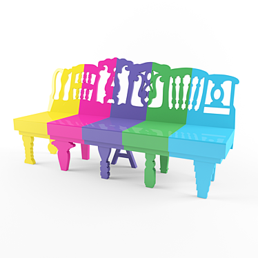 Sweet Seat: Lollipop-Inspired Bench 3D model image 1 