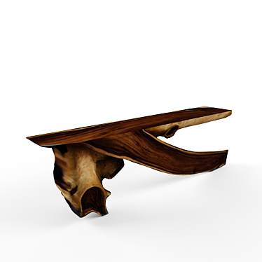 Natural Wood Console Table 3D model image 1 