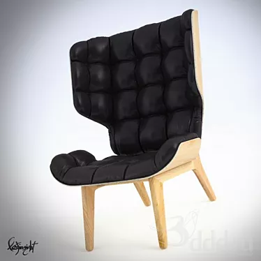 Mammoth Oak Armchair: Timeless Scandinavian Elegance 3D model image 1 