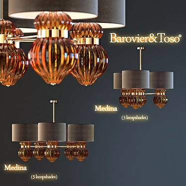 Elegant Barovier & Toso Medina Chandeliers 3D model image 1 