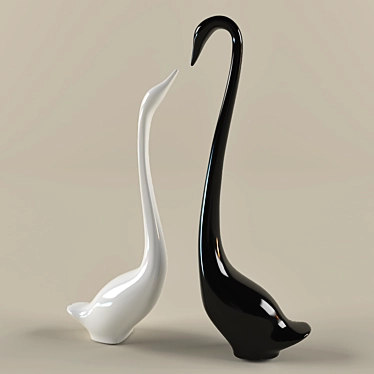 Elegant Swan Sculpture - Symbol of Femininity and Masculinity 3D model image 1 