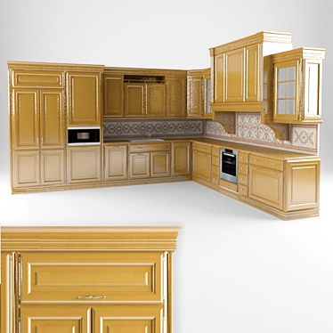 Elegant Brummel Kitchen 3D model image 1 