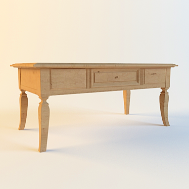 Elegant Wood Dining Table 3D model image 1 