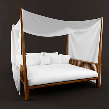 Canopy Daybed: Luxurious Outdoor Relaxation 3D model image 1 