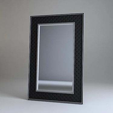 Stylish Floor Mirror in Quilted Leather 3D model image 1 