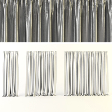 Luxurious Silk Curtains 3D model image 1 