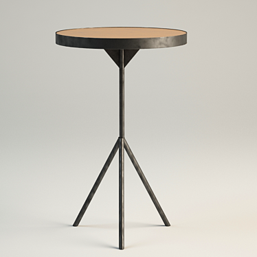 Sleek Iron Tripod Side Table 3D model image 1 