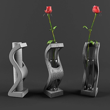 Elegant Polygon Vase 3D model image 1 