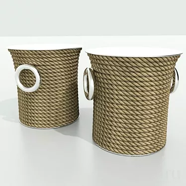 Elegant Montego Table with Natural Rope 3D model image 1 