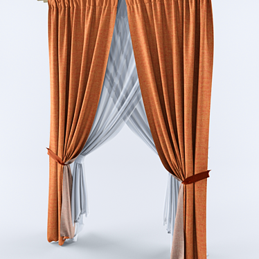 Soft Touch Window Curtains 3D model image 1 