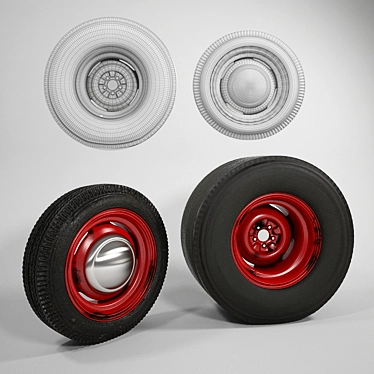 Classic Hot Rod Wheels Set 3D model image 1 