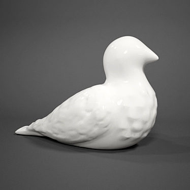 Elegant Bird Statuette (18 cm) 3D model image 1 