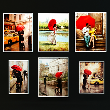 Red Umbrella: A Masterpiece by Daniel Del Orfano 3D model image 1 